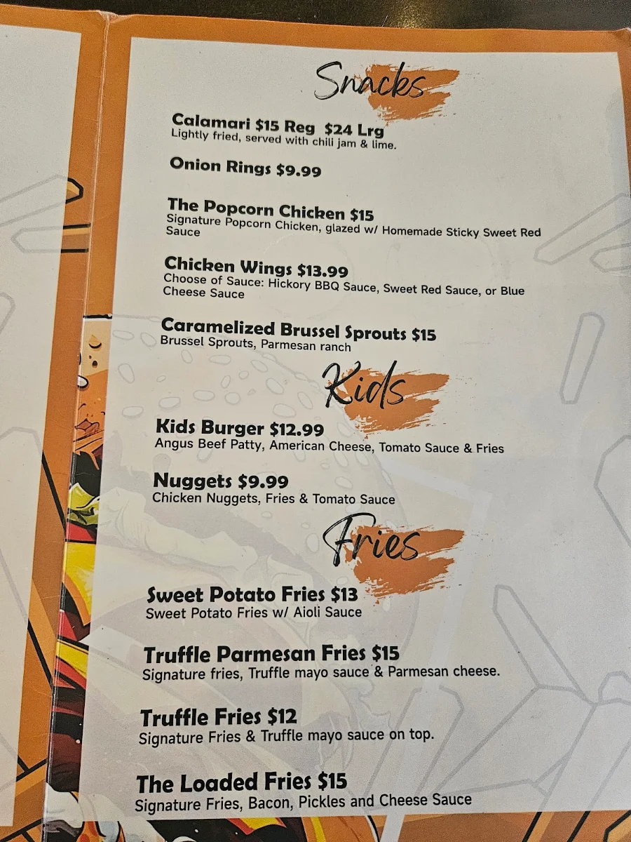 Menu, The Beef Burger