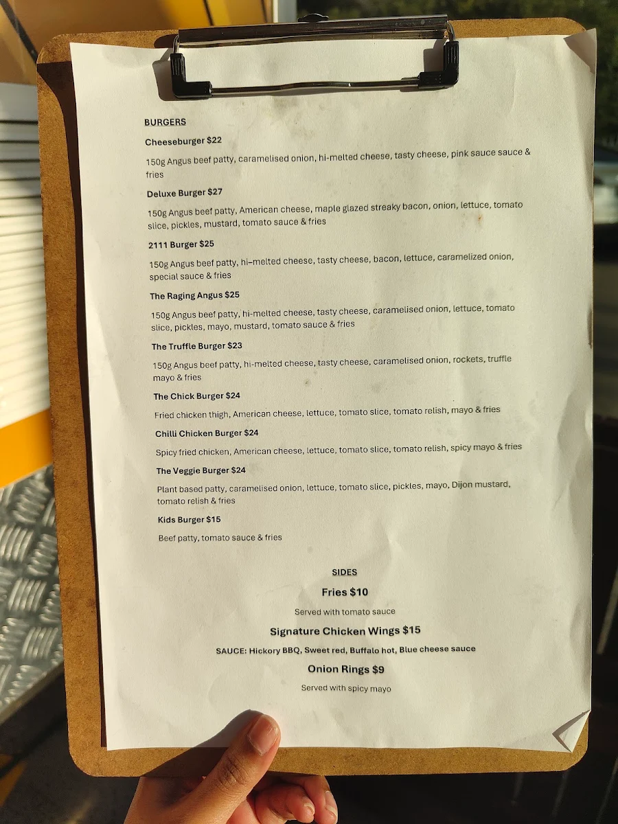 Menu, The Beef Burger