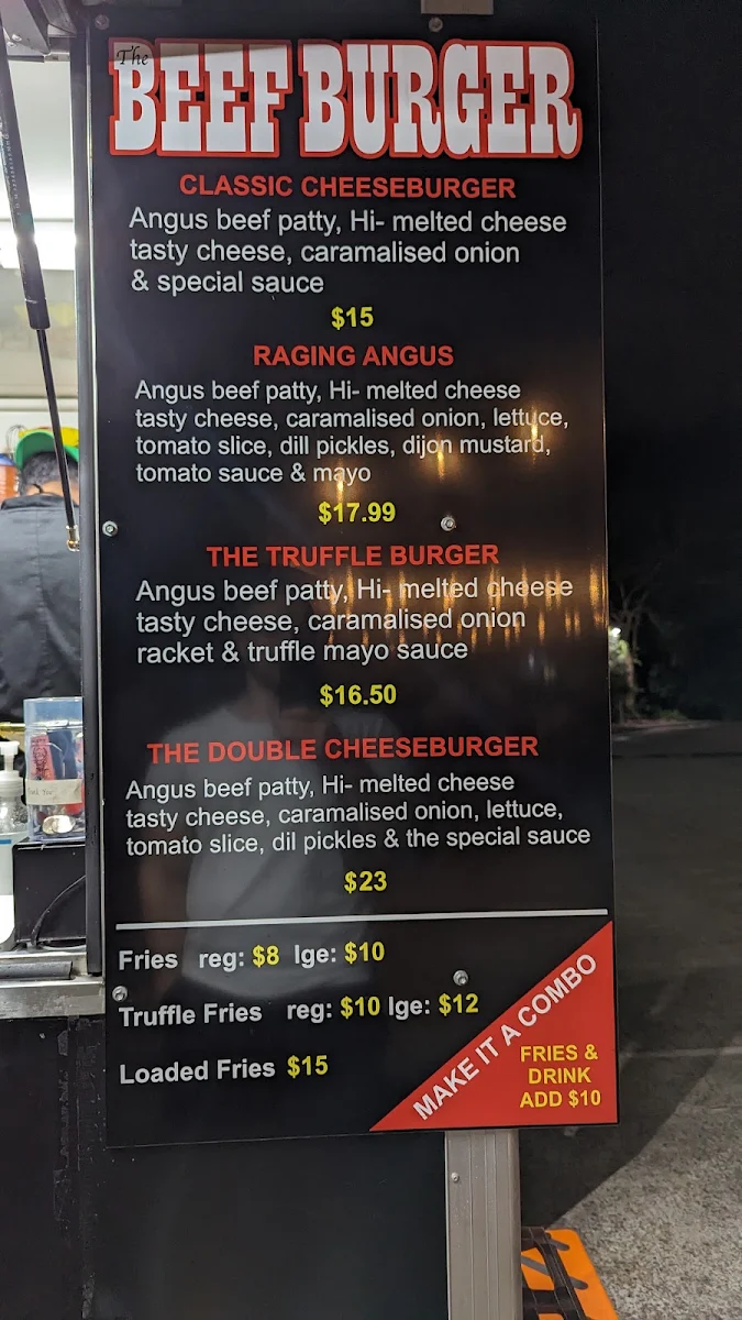 Menu, The Beef Burger