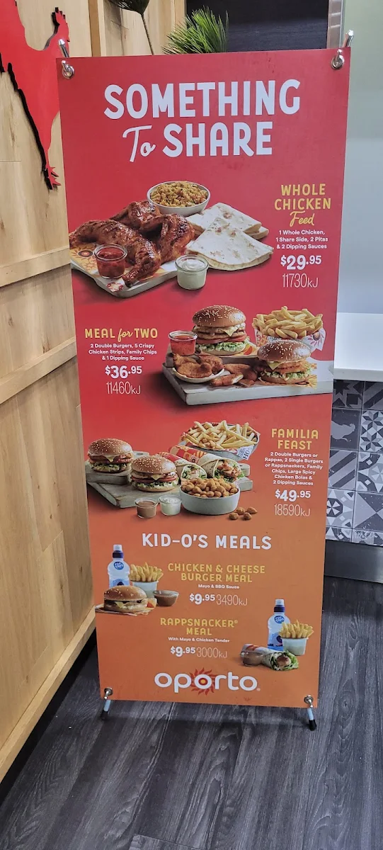 Menu, Oporto Balcatta Drive Thru