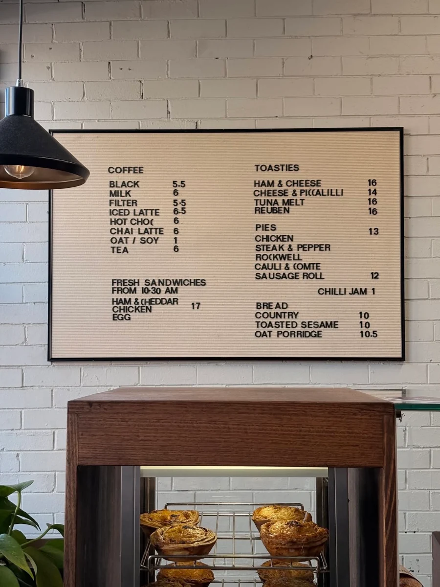 Menu, Falco Bakery - Langridge