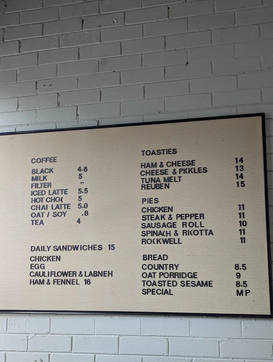 Menu, Falco Bakery - Langridge
