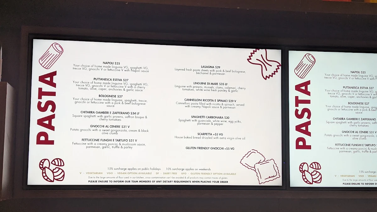 Menu, Brunetti Classico Carlton