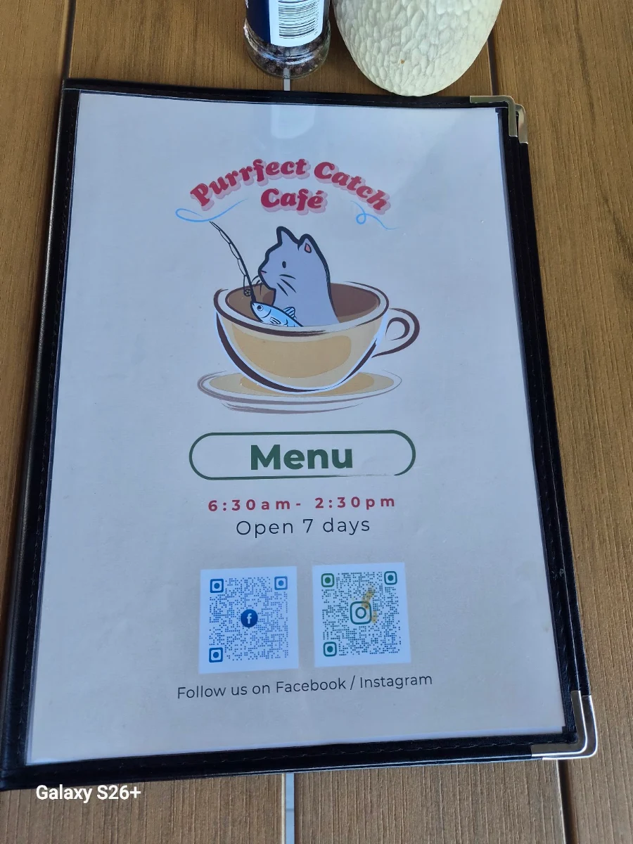 Menu, Purrfect Catch Cafe