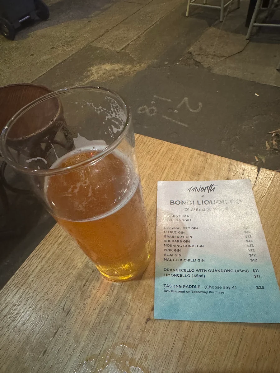 Menu, Bondi Liquor Co