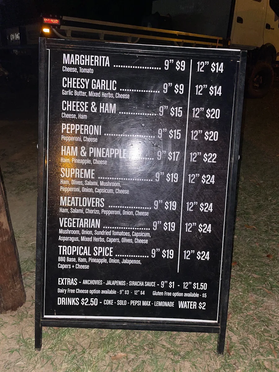 Menu, Deadwood Pizza