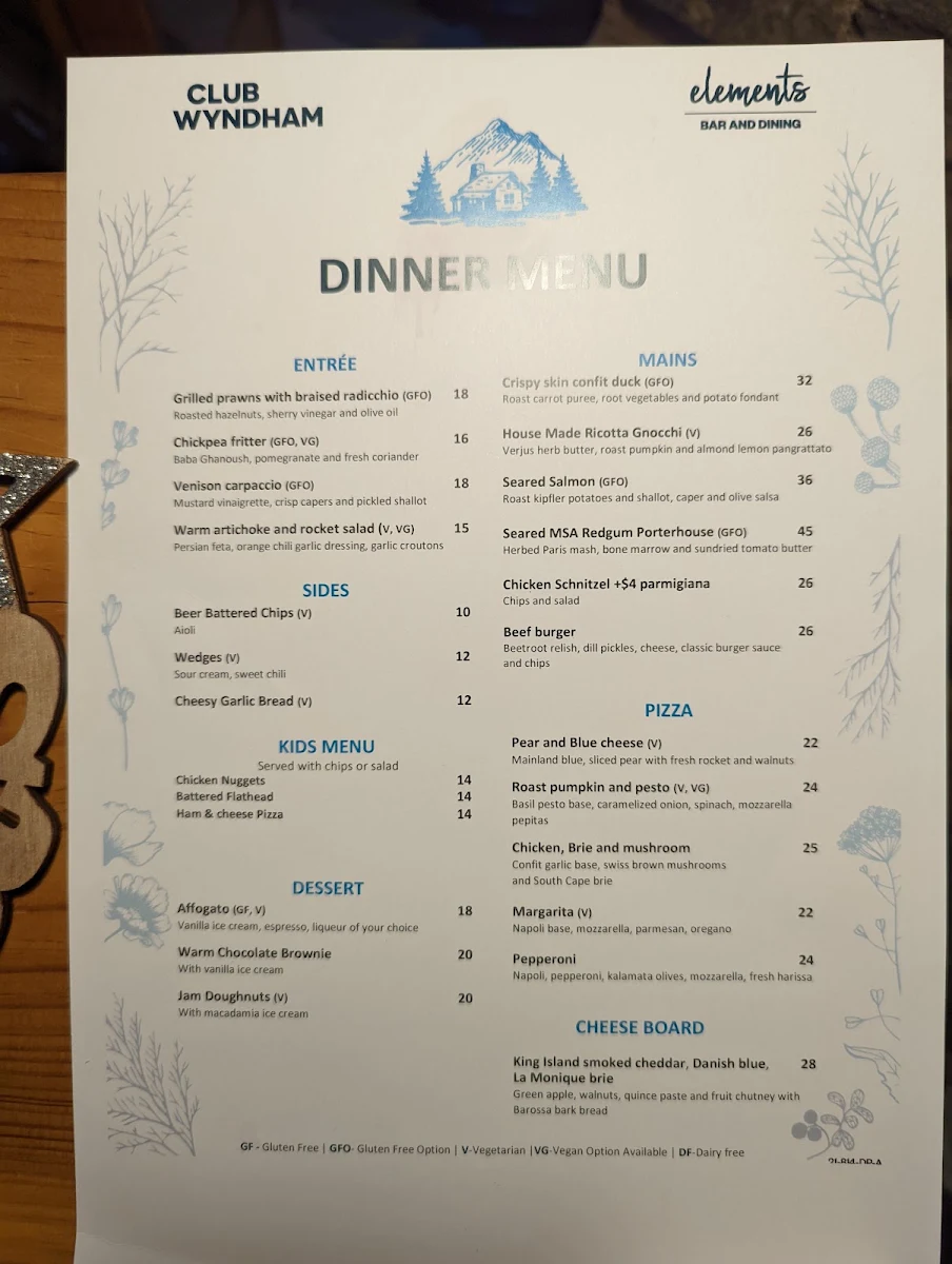Menu, Elements Bar & Dining