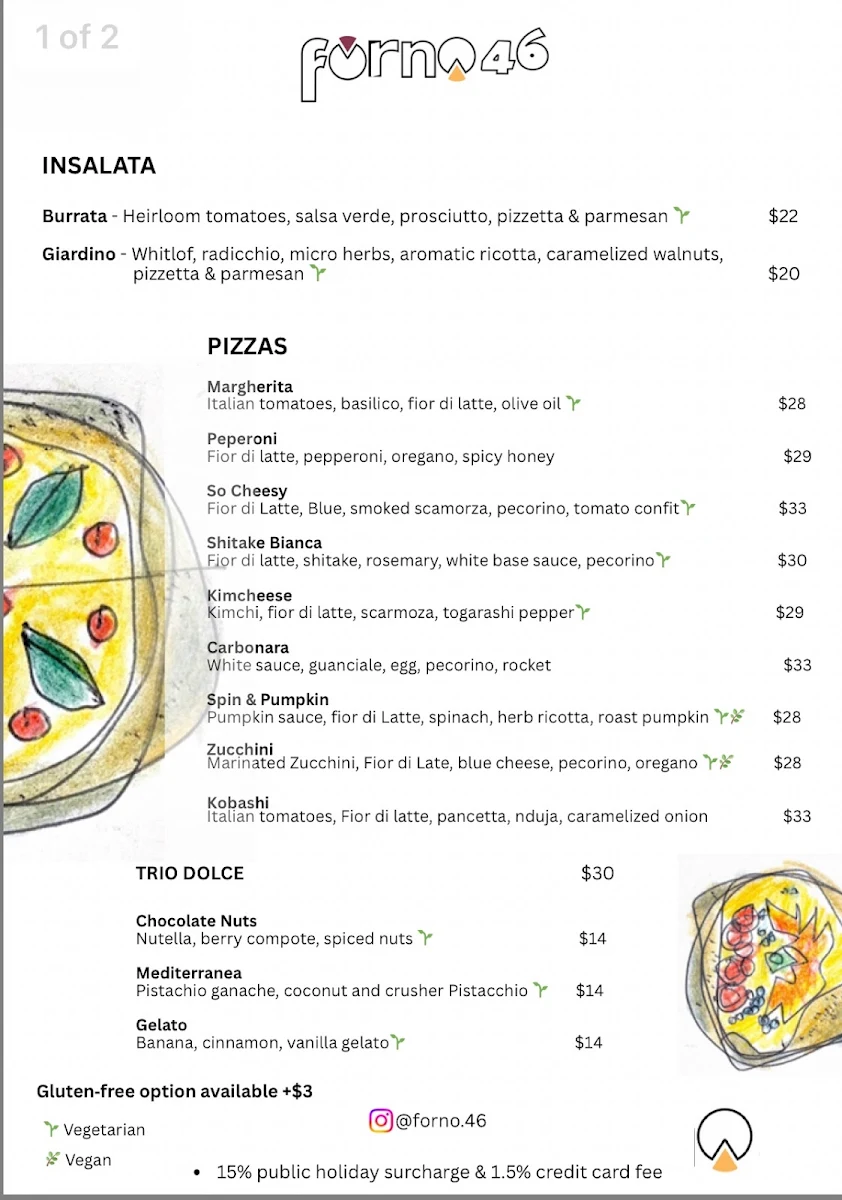 Menu, Forno 46