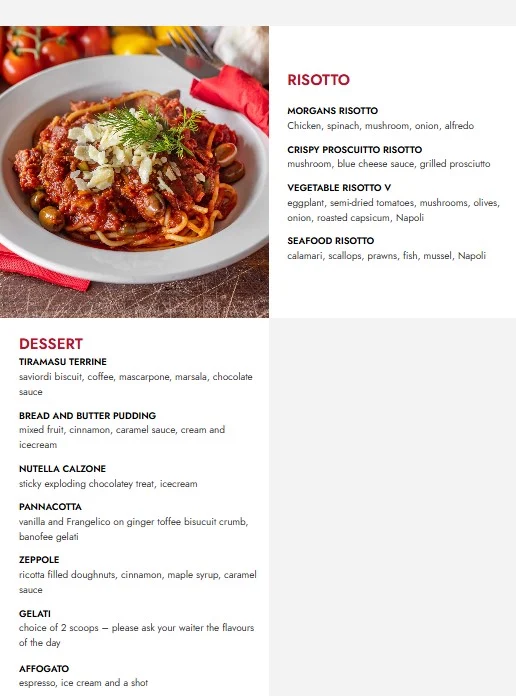 Menu, Elio's Osteria