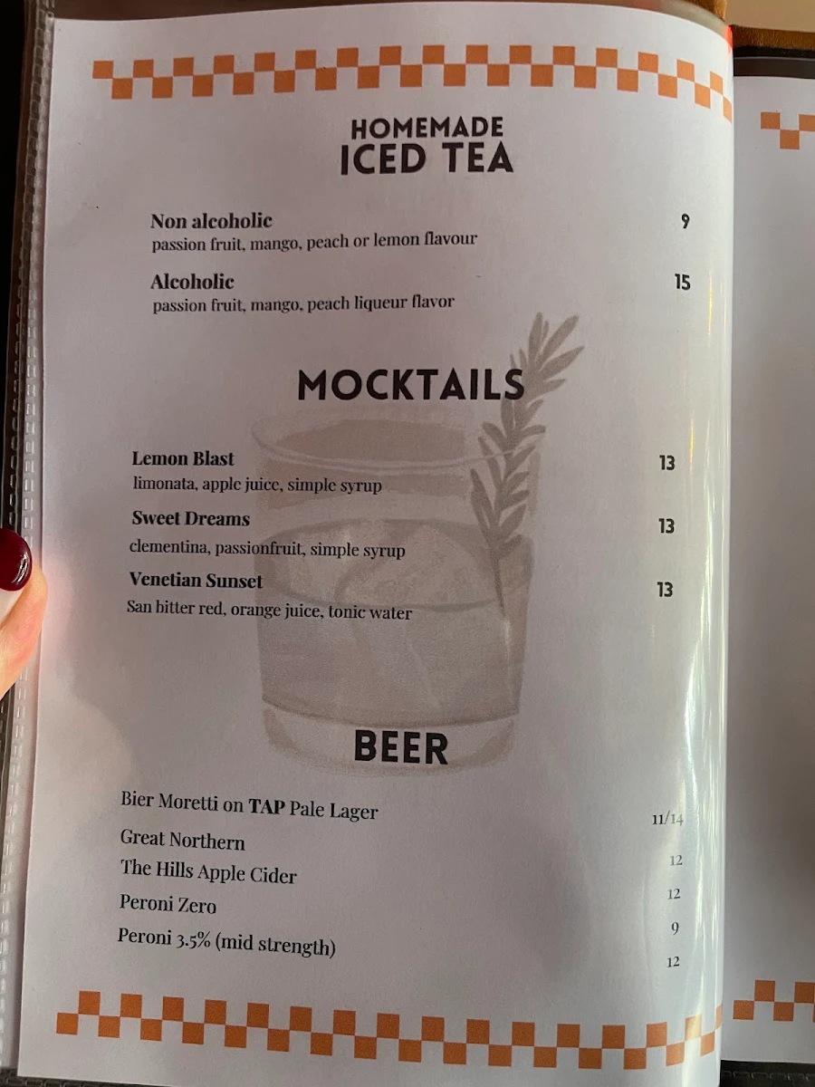 Menu, Elio's Osteria