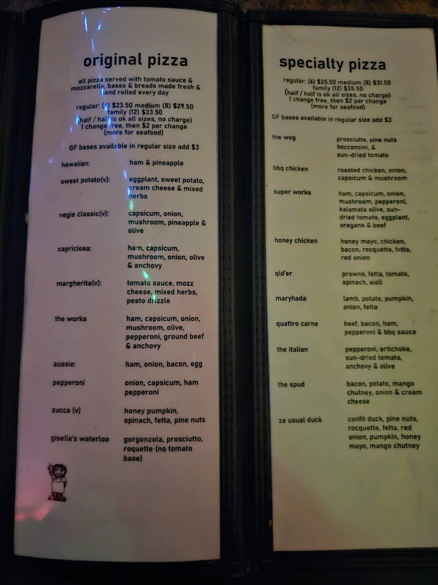 Menu, Elio's Osteria