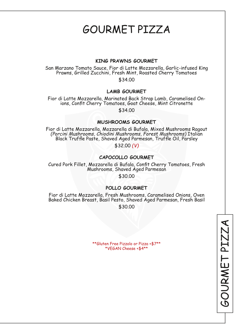 Menu, IL Matto Werribee