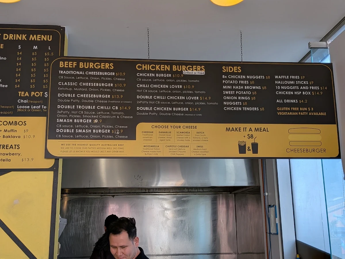 Menu, Cheeseburger Glenelg