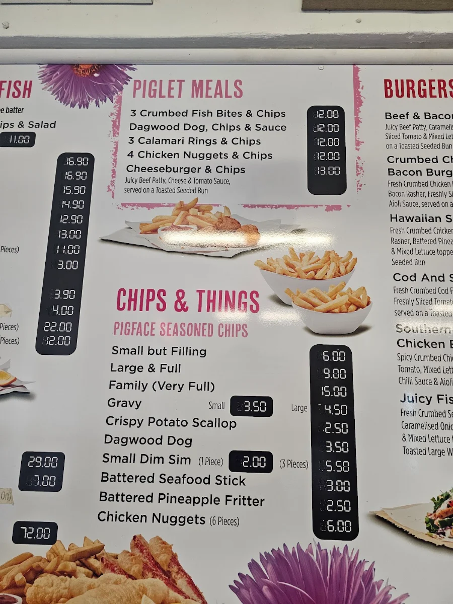 Menu, Pigface Seafood