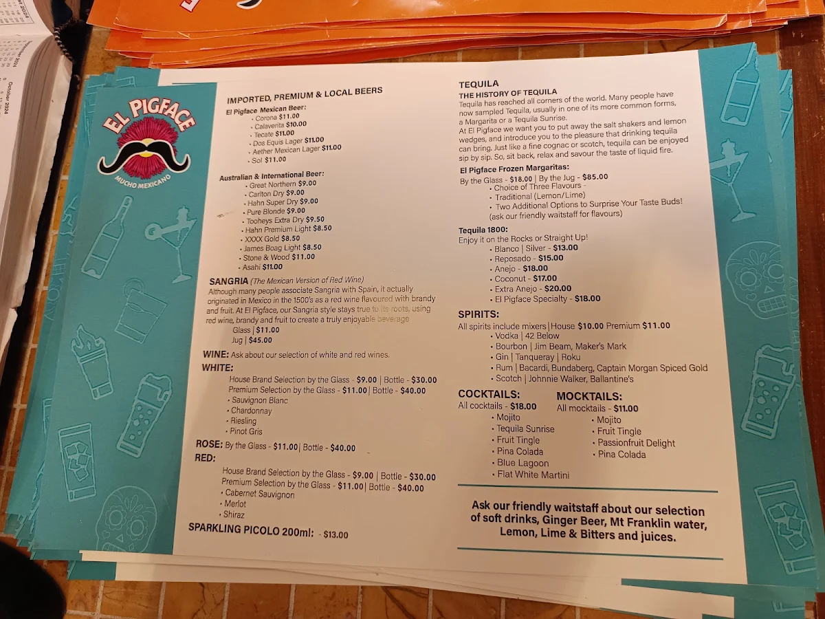 Menu, Pigface Seafood