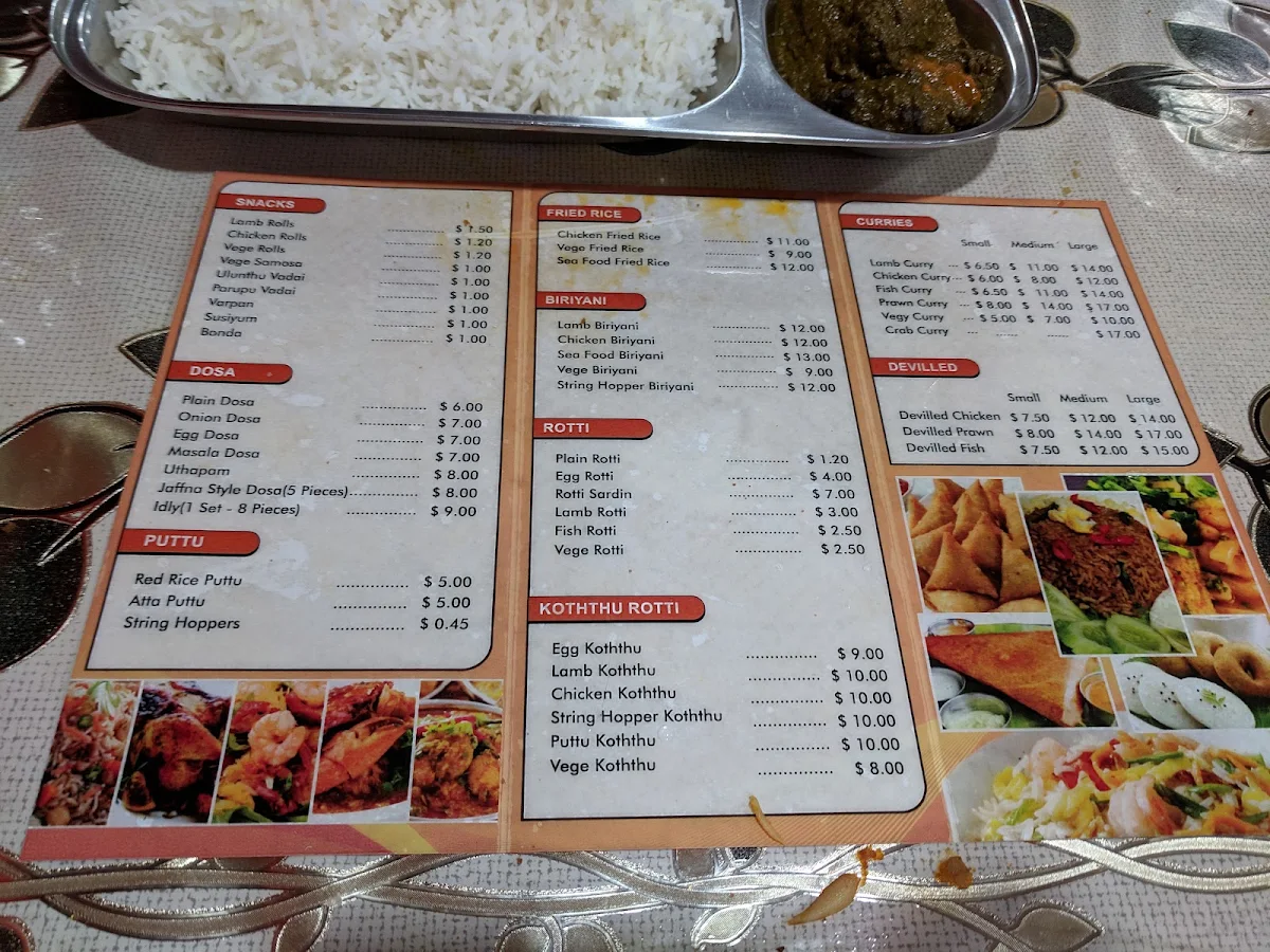Menu, MADHURA DINE IN & TAKE AWAY