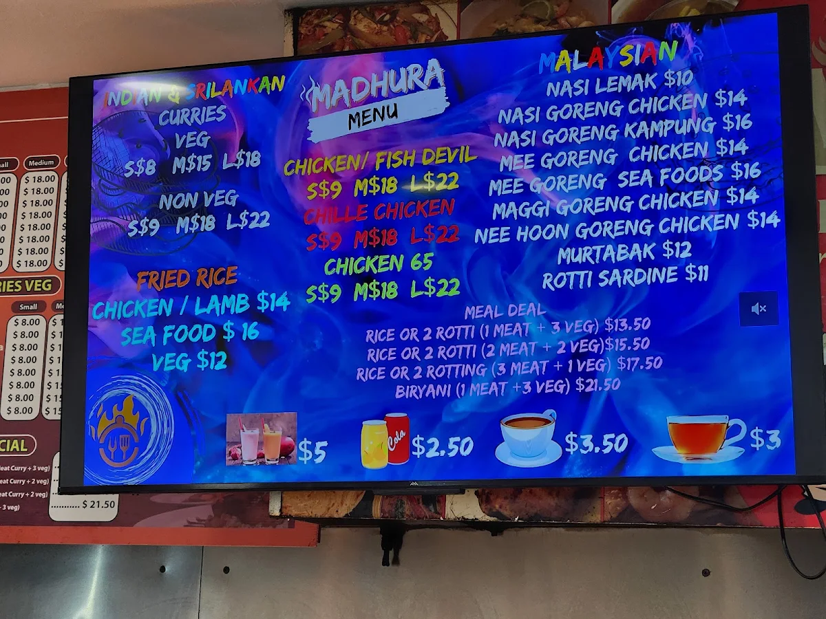 Menu, MADHURA DINE IN & TAKE AWAY