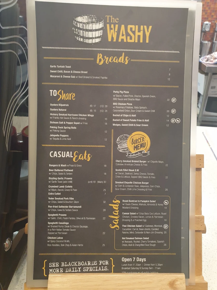 Menu, General Washington Hotel