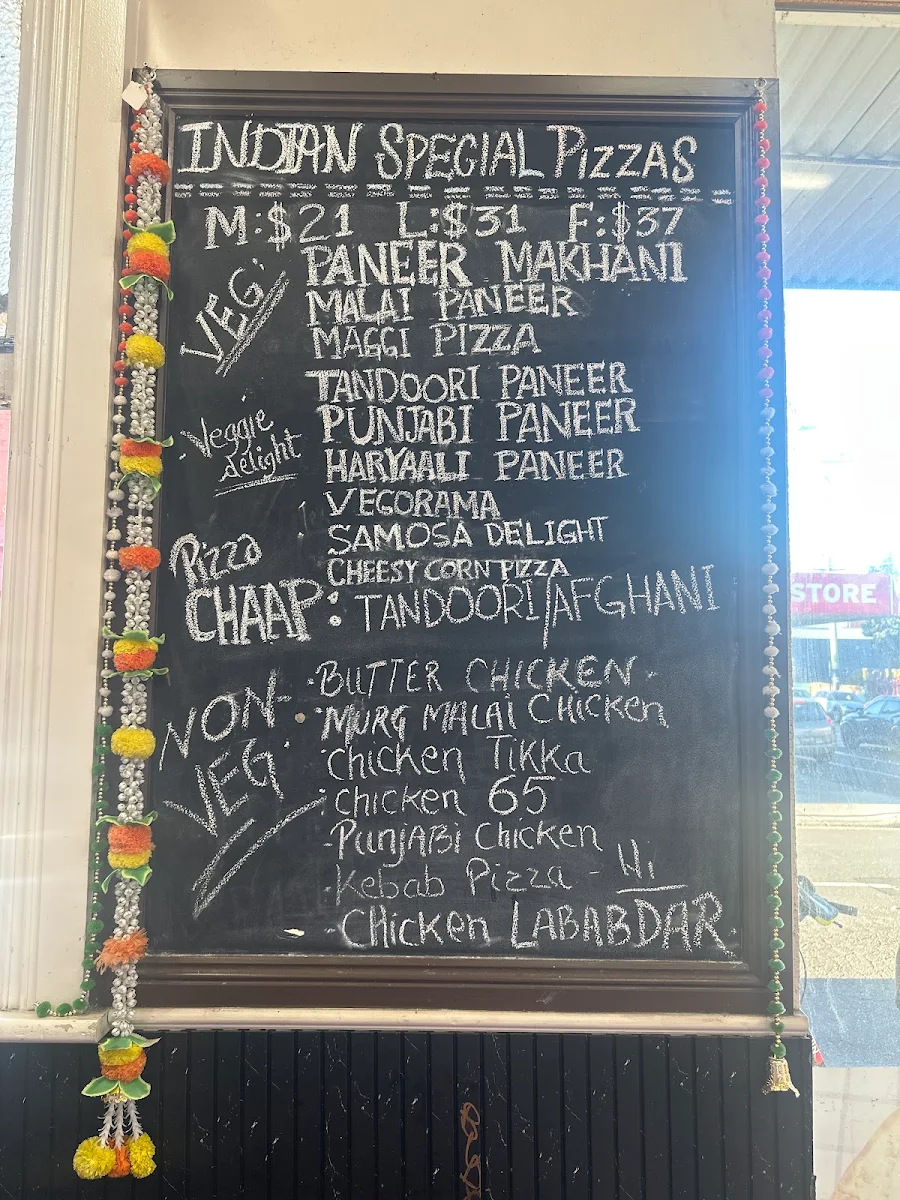 Menu, Papalino's Pizza