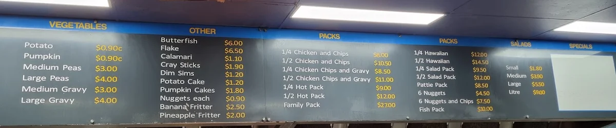 Menu, Midvale Chicken Spot