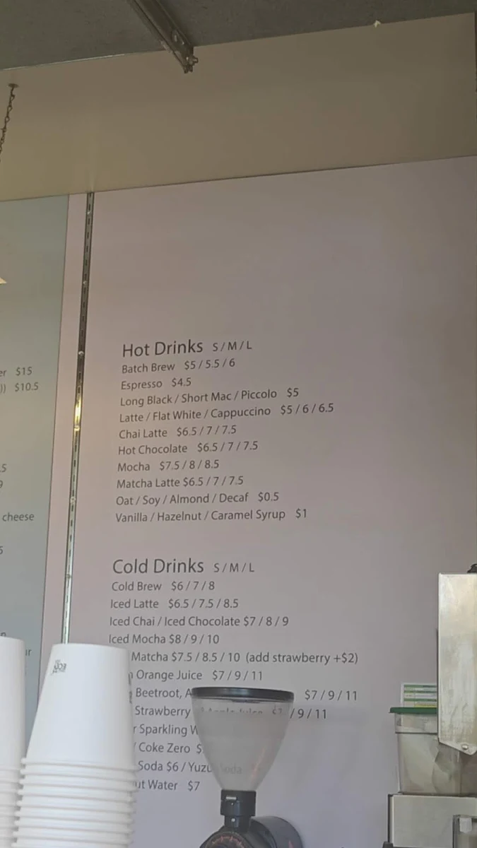 Menu, Mile End Bagels