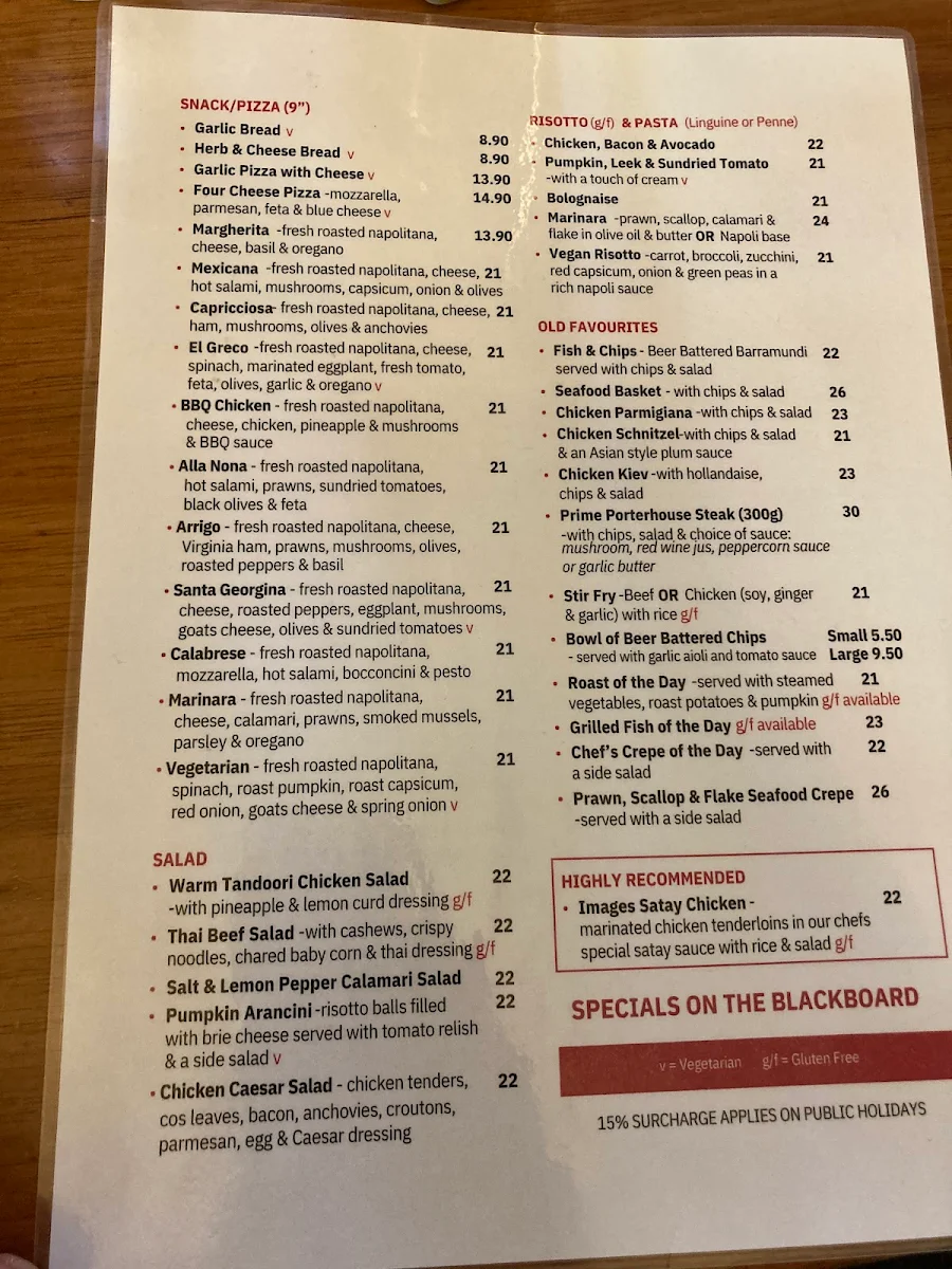 Menu, Images Restaurant