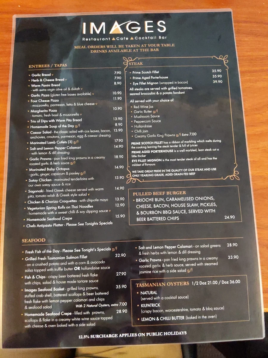 Menu, Images Restaurant