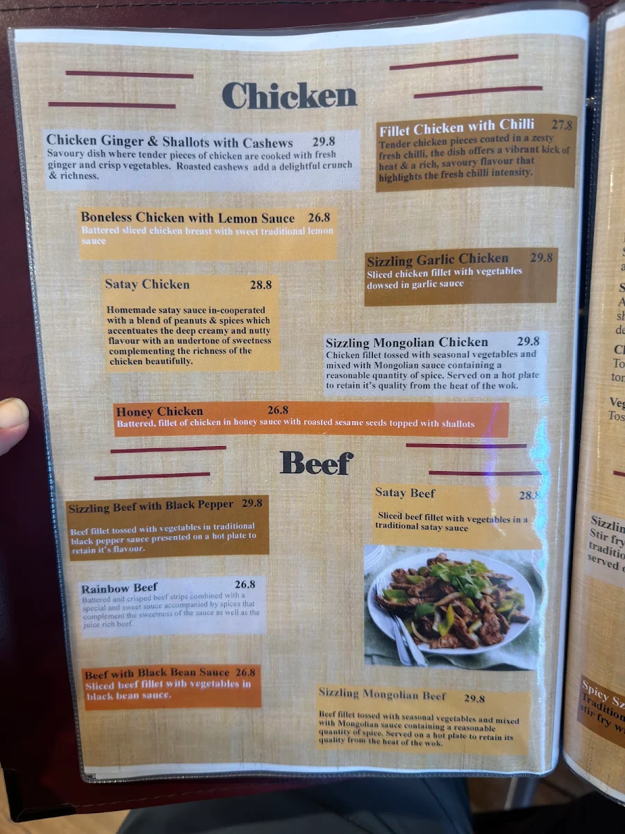 Menu, Golden Ocean Bar & Restaurant