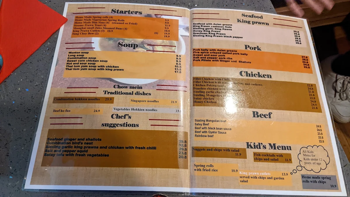 Menu, Golden Ocean Bar & Restaurant