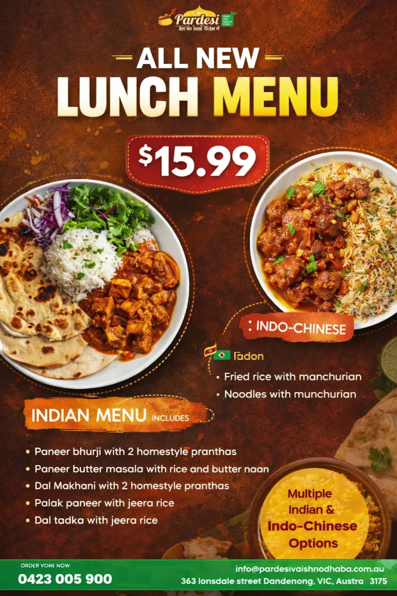 Menu, Pardesi Vaishno Dhaba