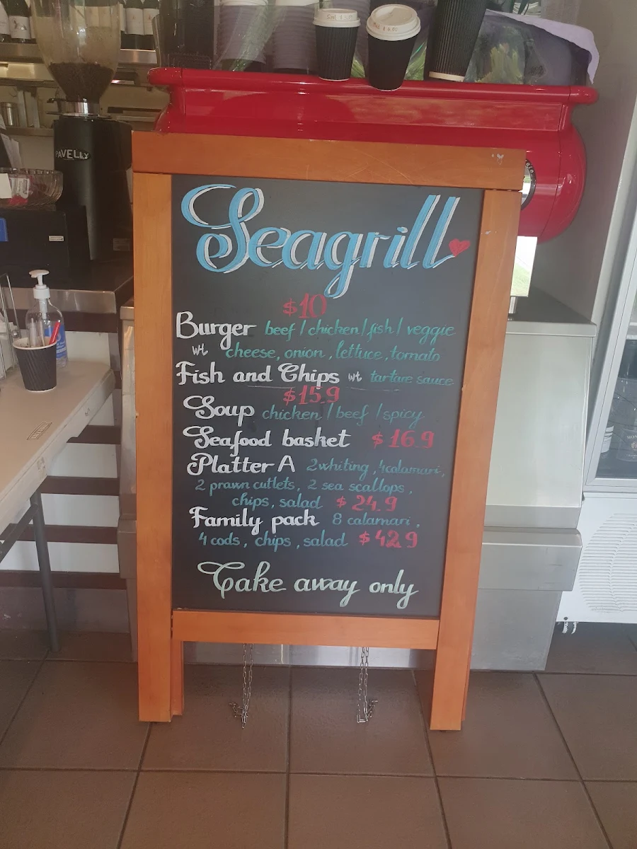 Menu, Seagrill Cafe Restaurant