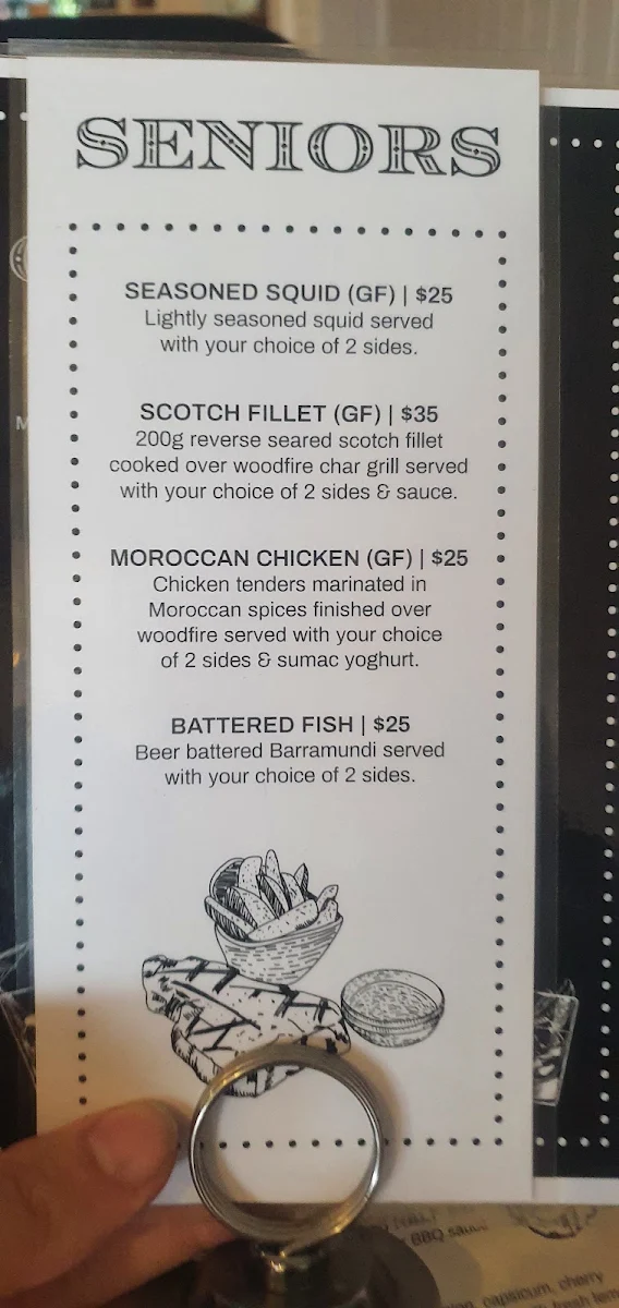 Menu, Sampson's Bar & Grill