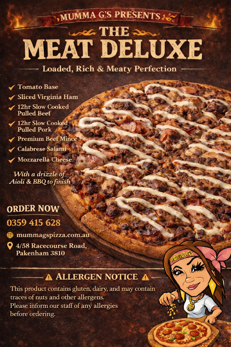 Menu, Mumma Gs Pizza & Pasta