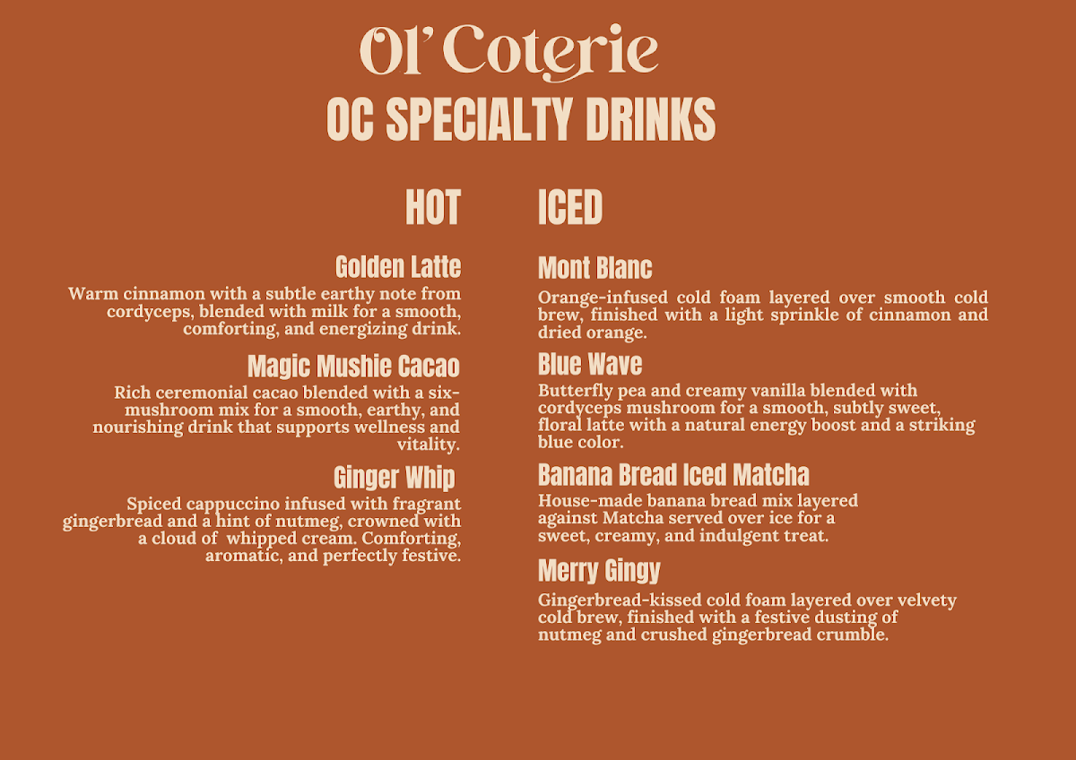 Menu, Ol' Coterie