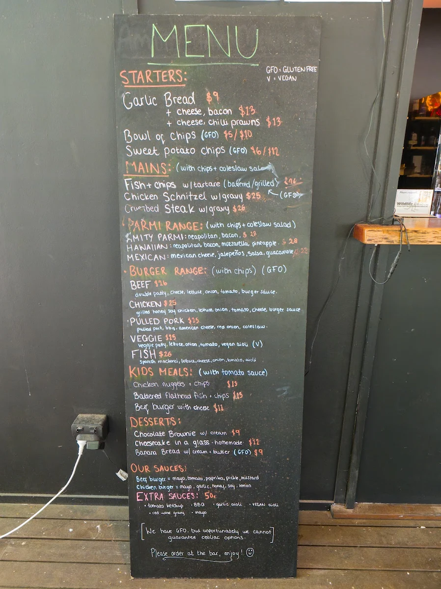 Menu, The Amity Pavilion