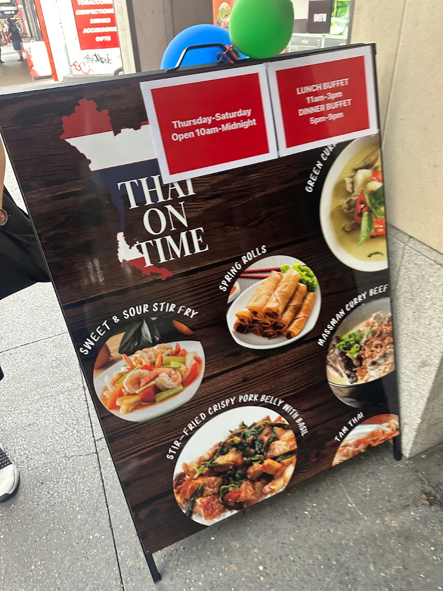 Menu, Thai on Time - All-You-Can-Eat-Thai Buffet