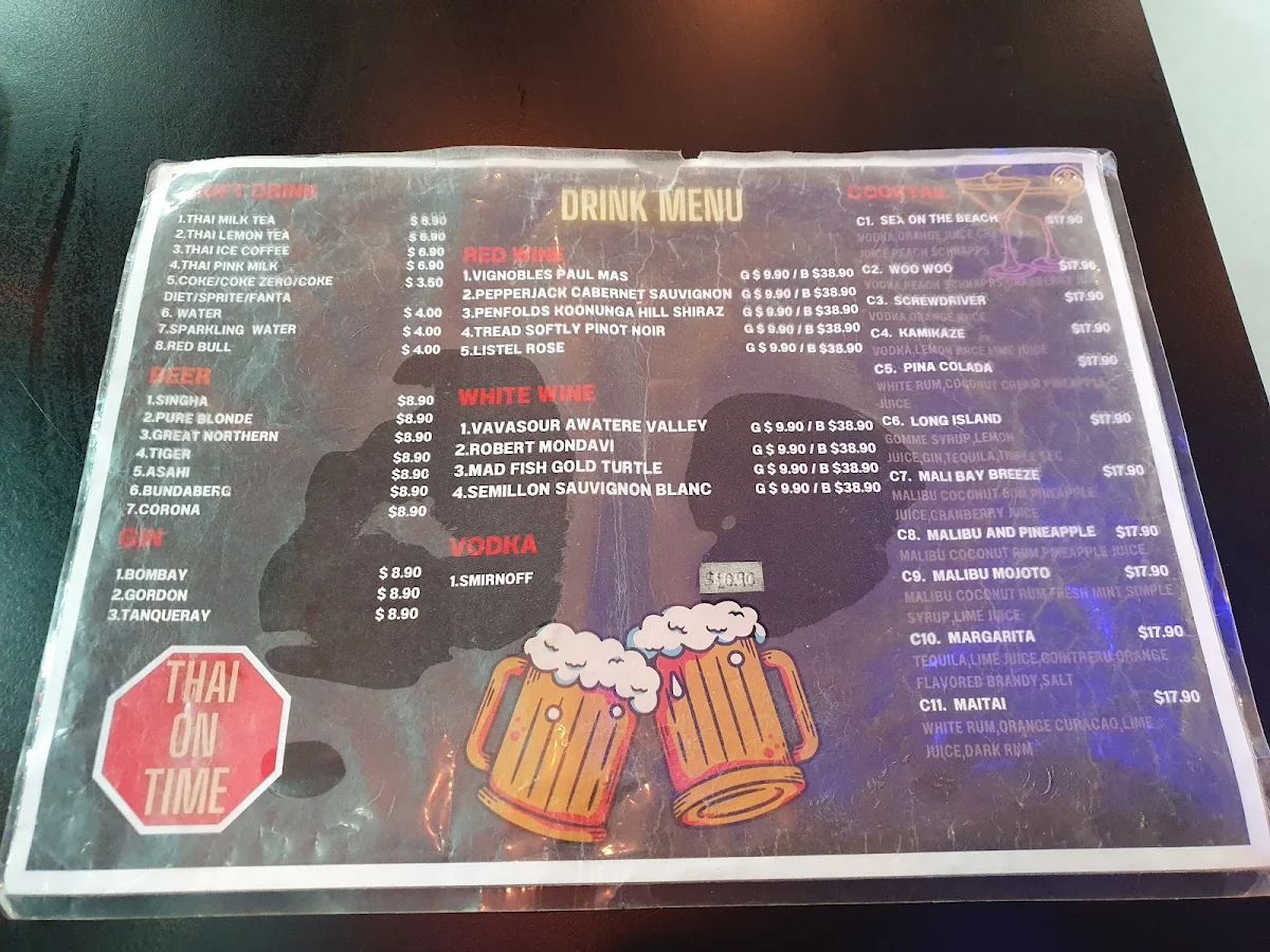 Menu, Thai on Time - All-You-Can-Eat-Thai Buffet