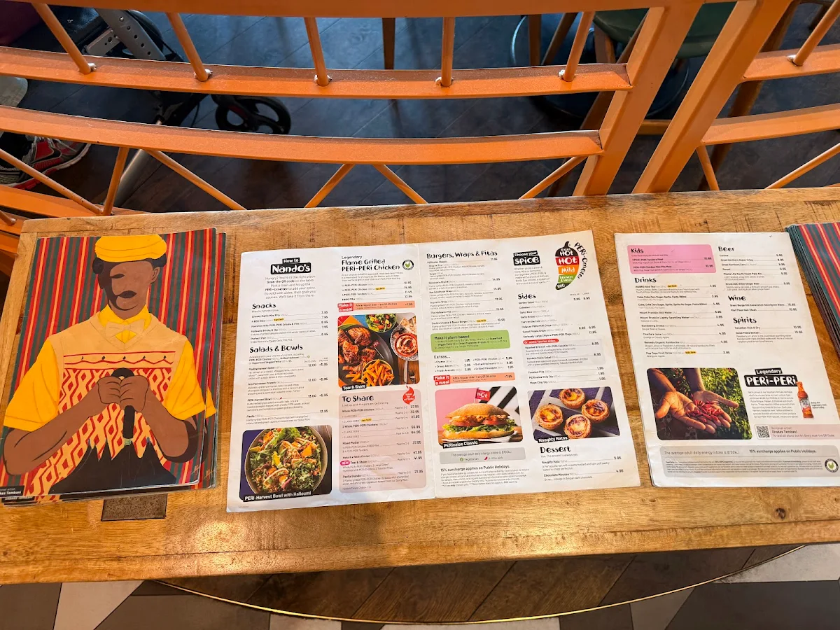 Menu, Nando's Browns Plains