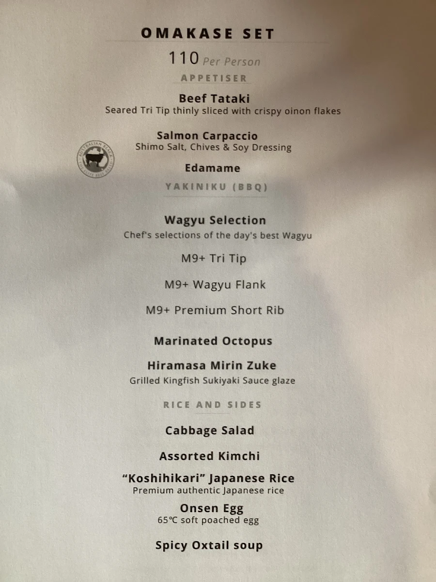 Menu, Shimo Yakiniku