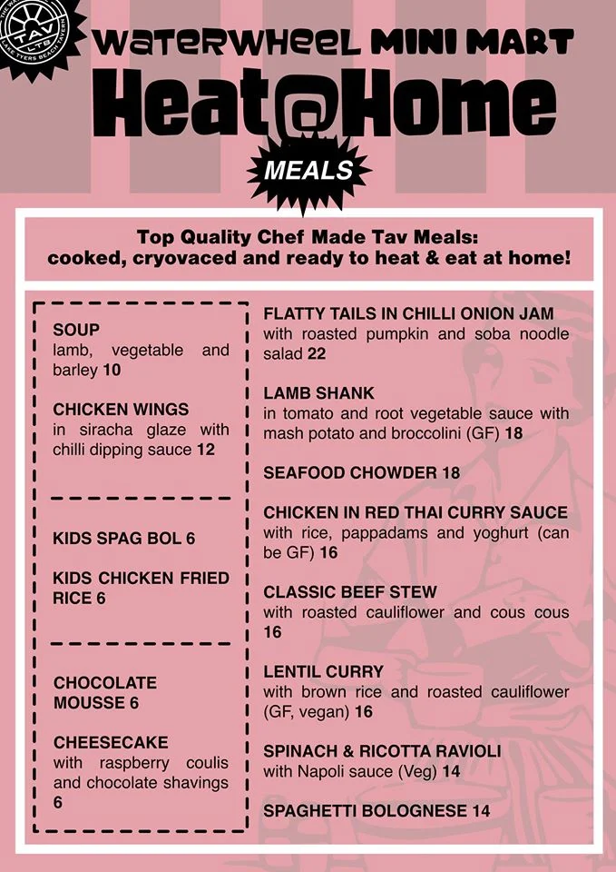 Menu, Lake Tyers Beach Tavern