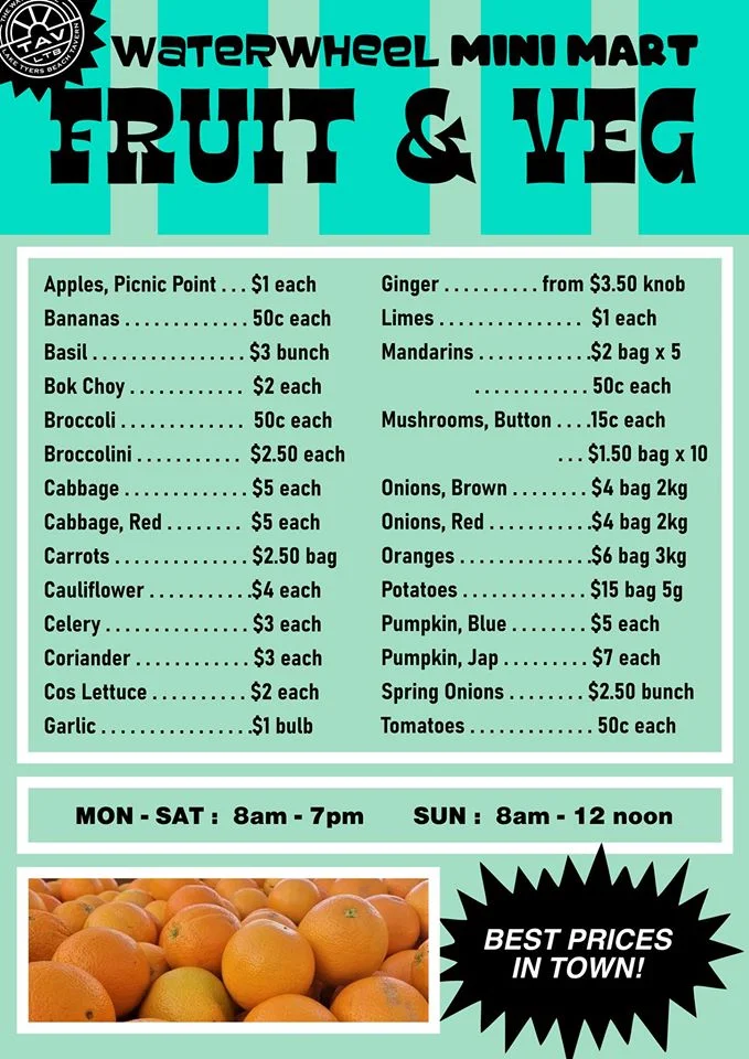 Menu, Lake Tyers Beach Tavern