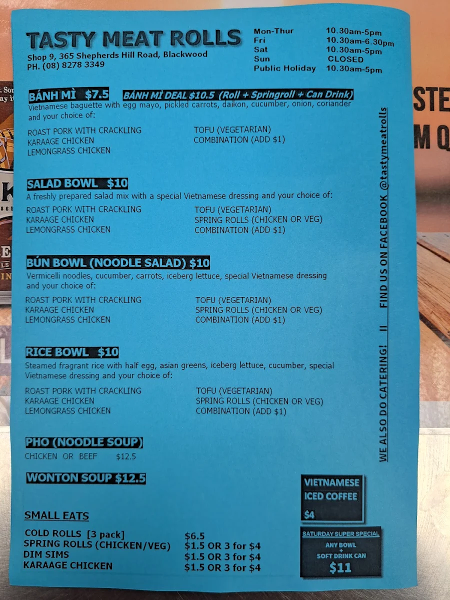 Menu, Tasty Meat Rolls