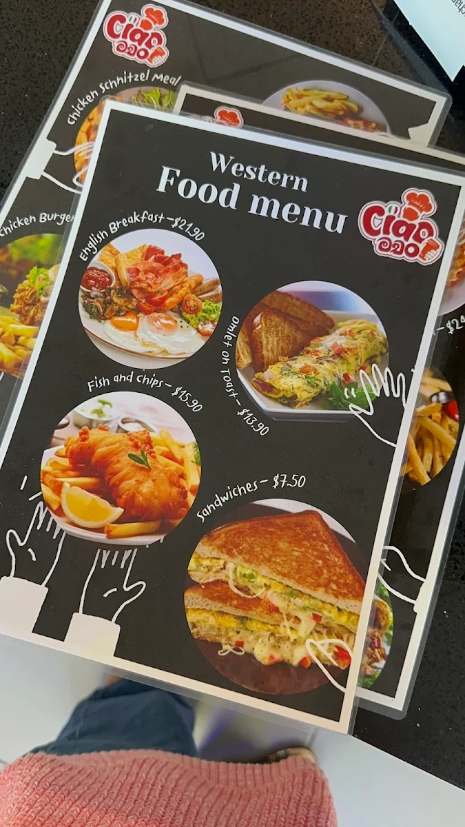 Menu, Ciao Machan Restaurant