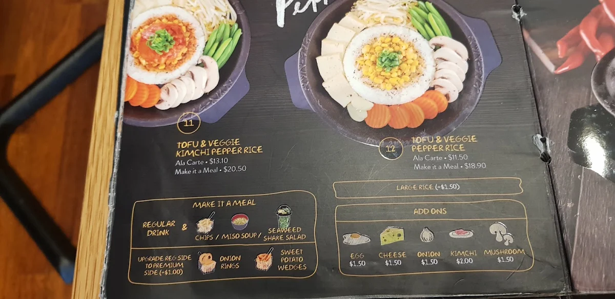 Menu, Pepper Lunch