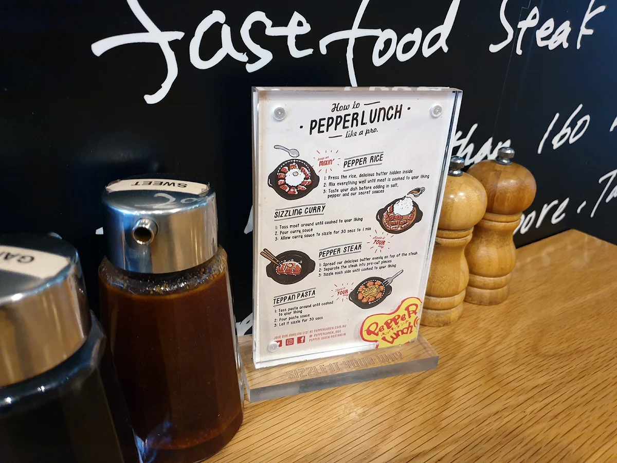 Menu, Pepper Lunch