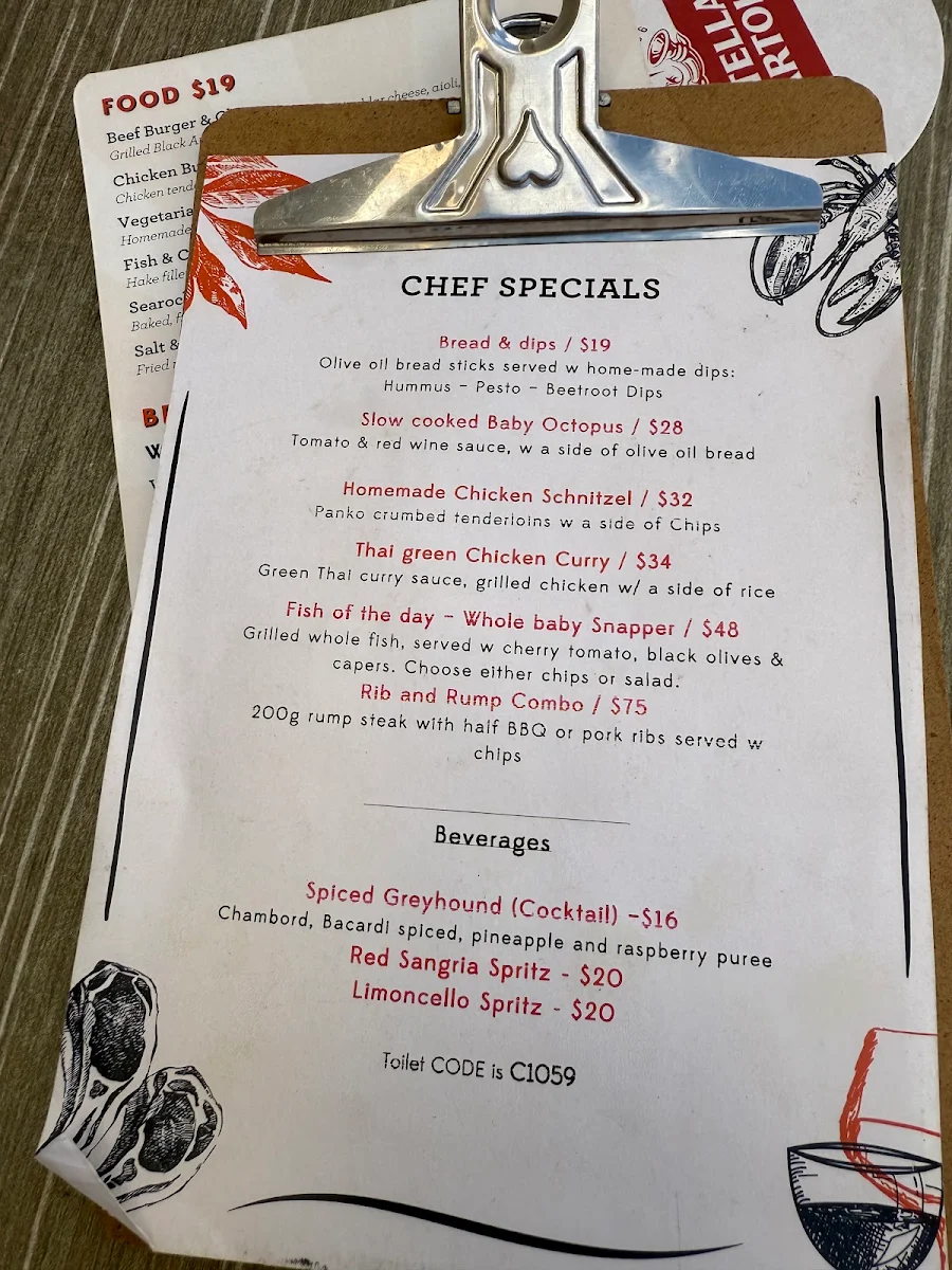 Menu, Searock Grill