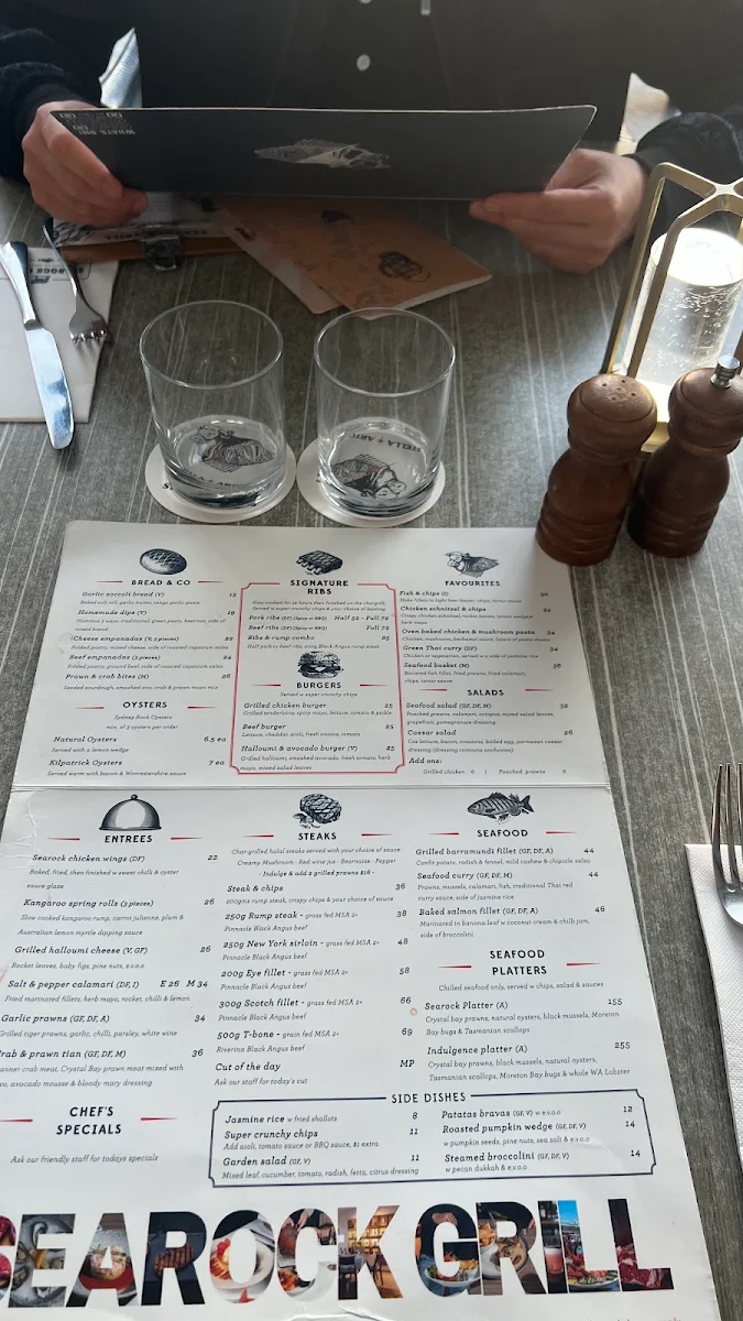 Menu, Searock Grill