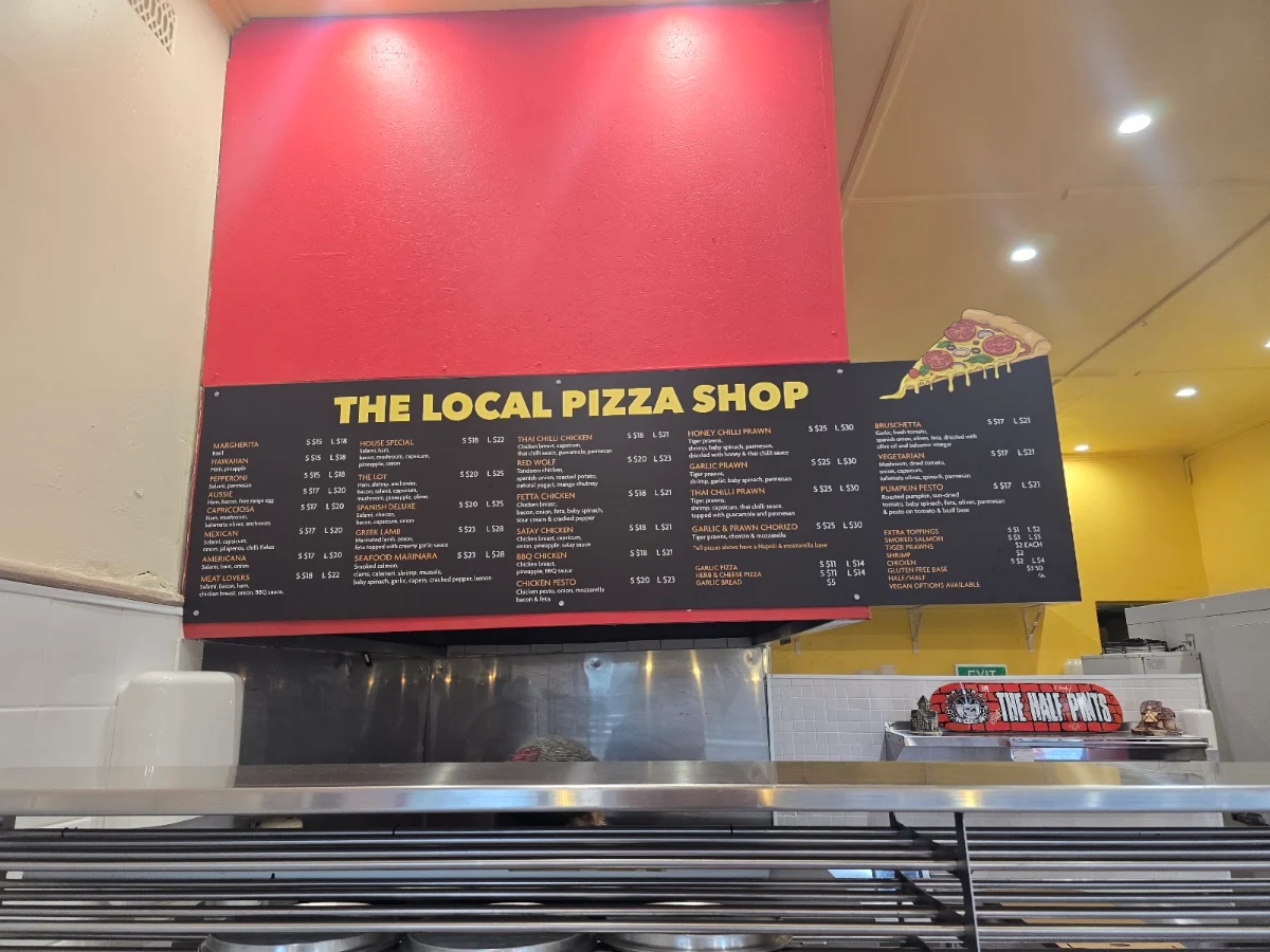 Menu, The Local Pizza Shop