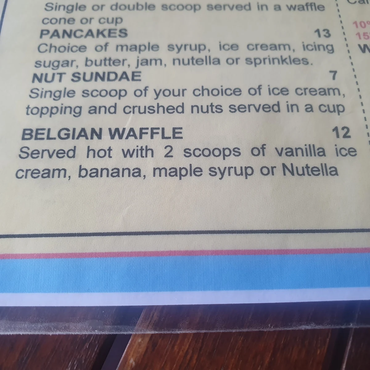 Menu, George’s Diner