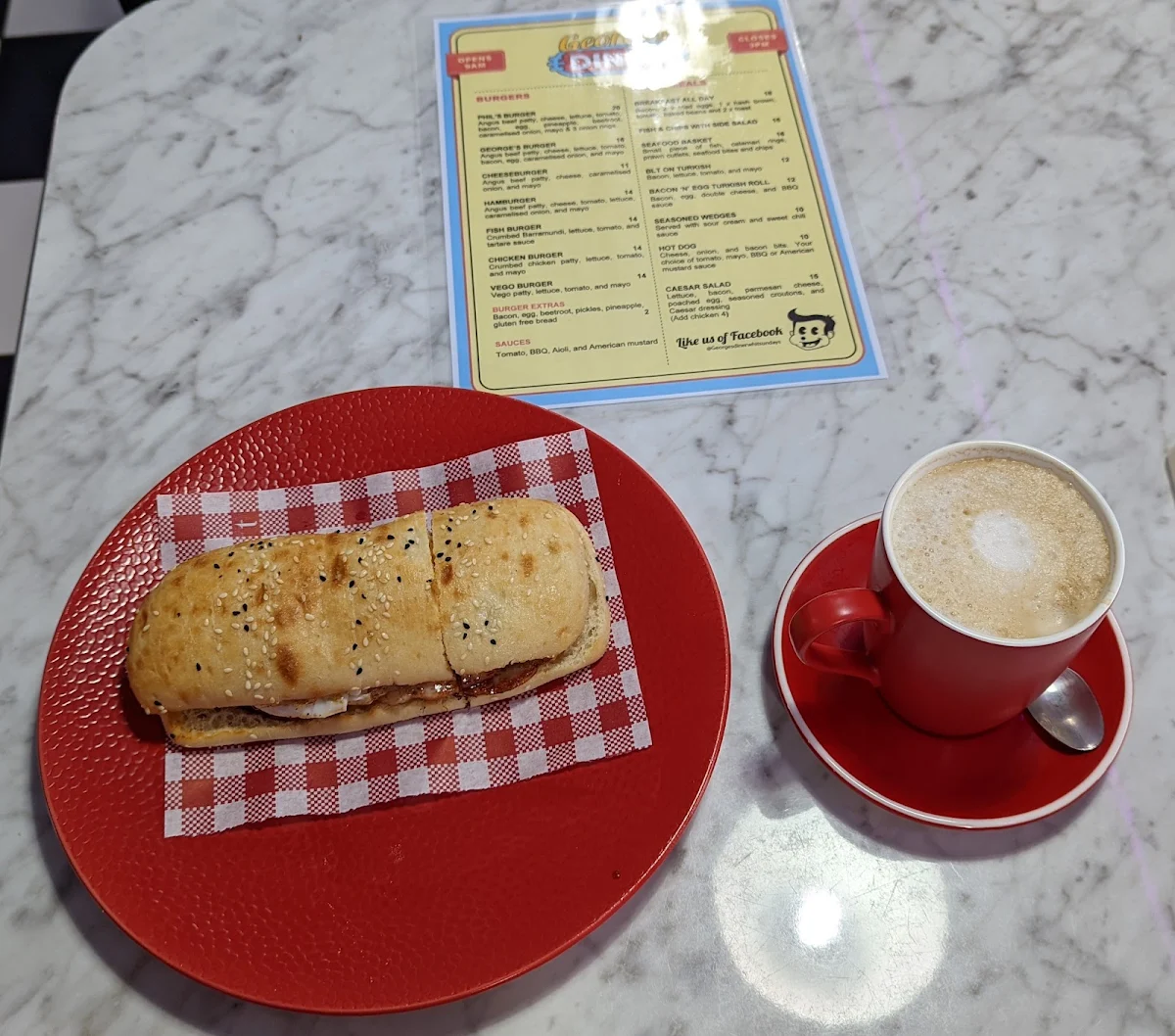 Menu, George’s Diner